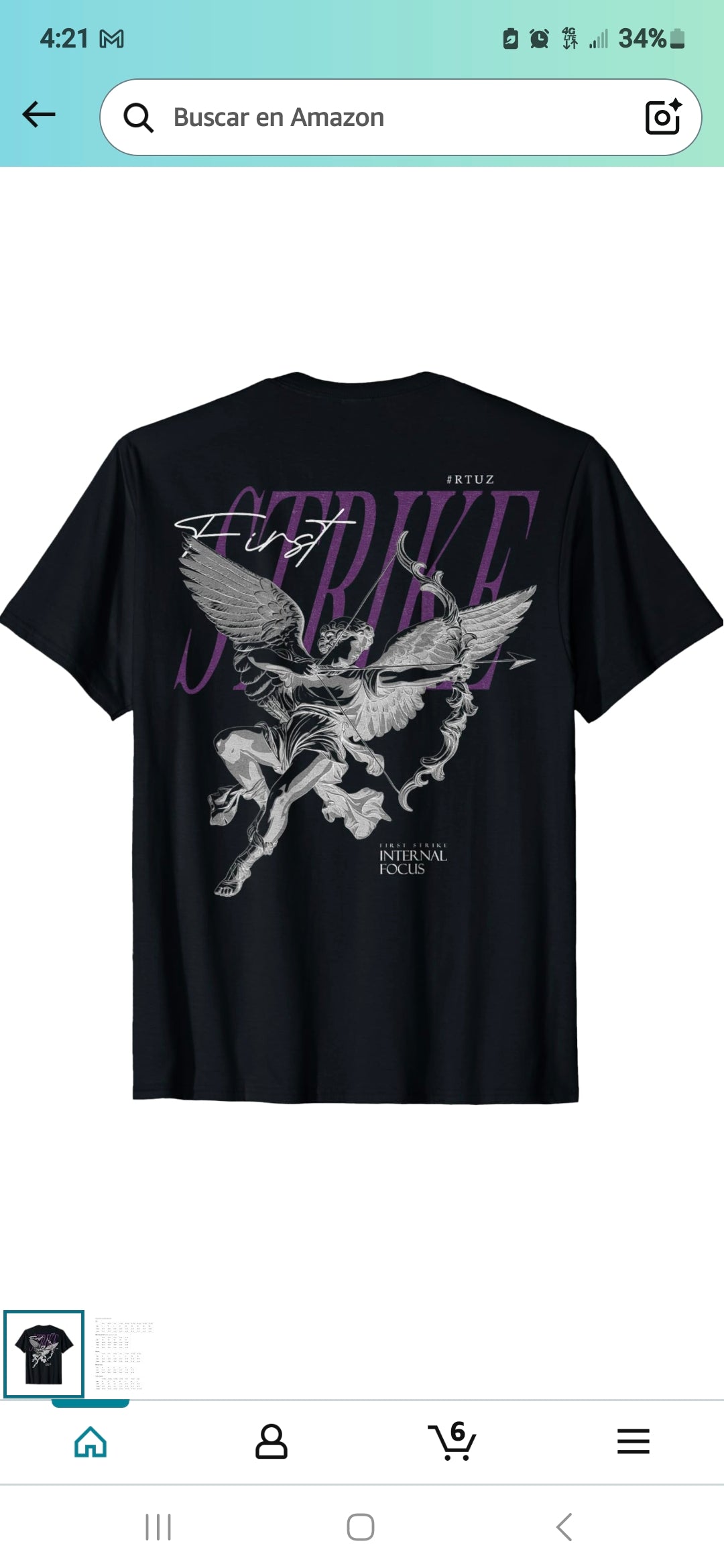 Camisa negra con angel